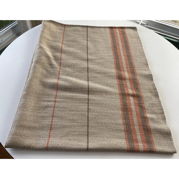 Vintage 80s tablecloth, beige brown and orange, thick woven, rectangular table - Picture 4 of 8